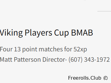 Sep 3.........*Viking Players Cup BMAB,